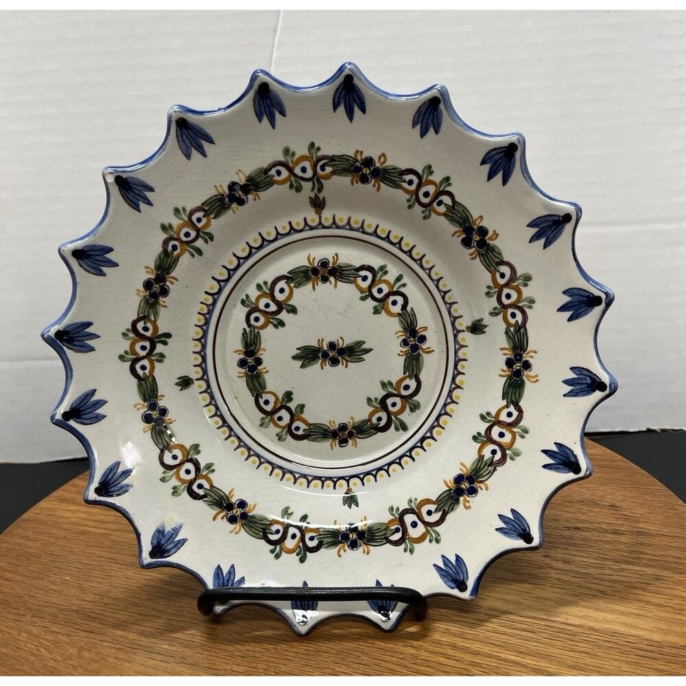 Vintage Mid-Century Modern Carvalhinho Porto Ceramic 9" Plate Bowl Portugal